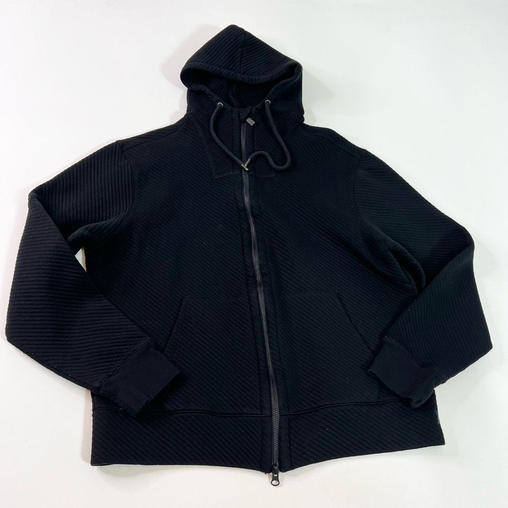 Good Man Brand Ottoman Rib Hoodie Men's Large Full Two Zip Quilted Long Sleeve